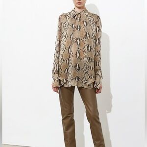 Petar Petrov Lían Snake Animal Print Blouse SZ 4